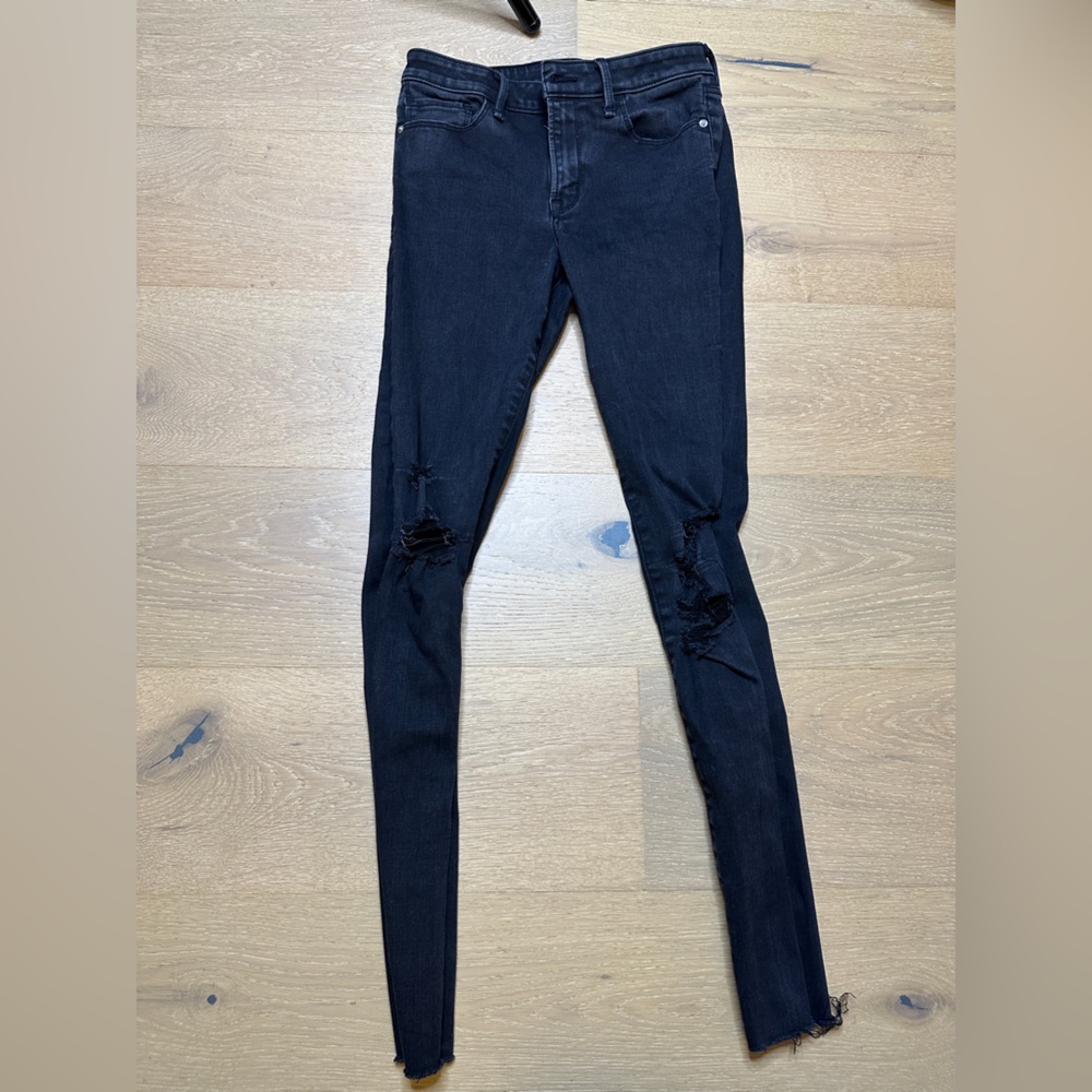 Abercrombie & Fitch Black Ripped Jeans long skinny